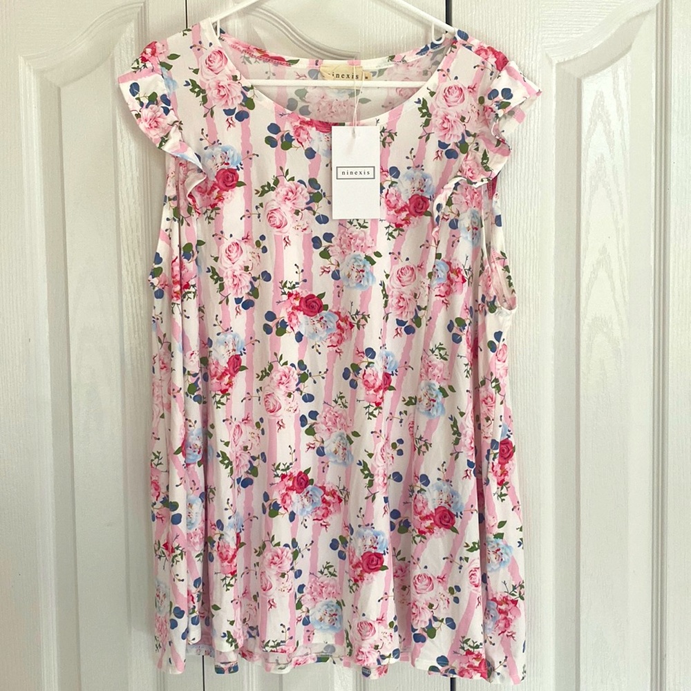 Stripe Floral Top